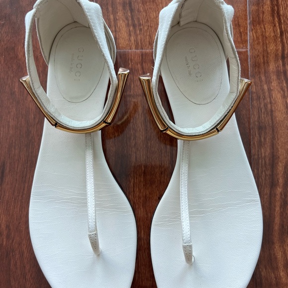 White Gucci Sandals - Picture 1 of 11